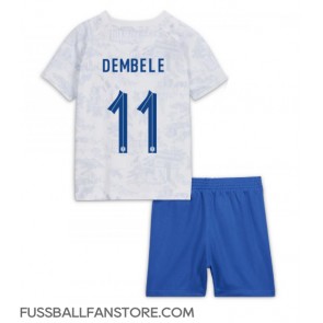 Frankreich Ousmane Dembele #11 Replik Auswärtstrikot Kinder WM 2022 Kurzarm (+ Kurze Hosen)